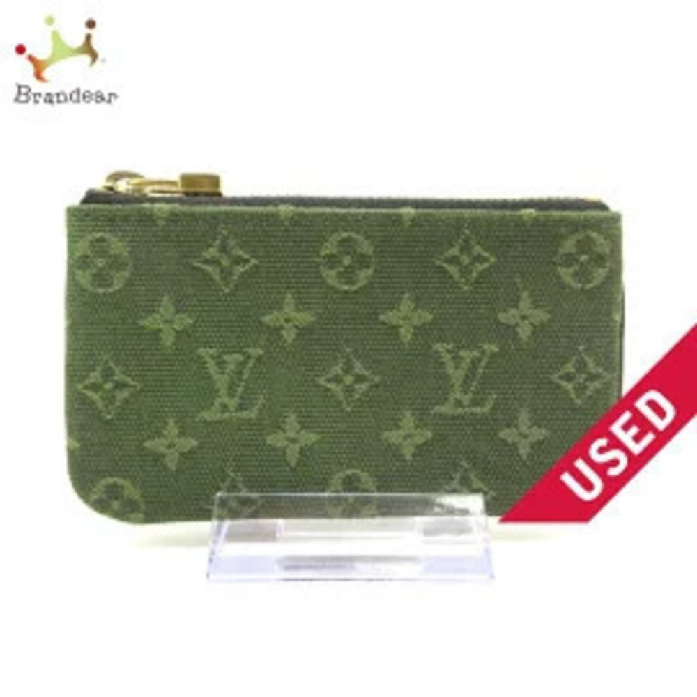 LOUIS VUITTON Pochette coin case Wallet Khaki Green Canvas